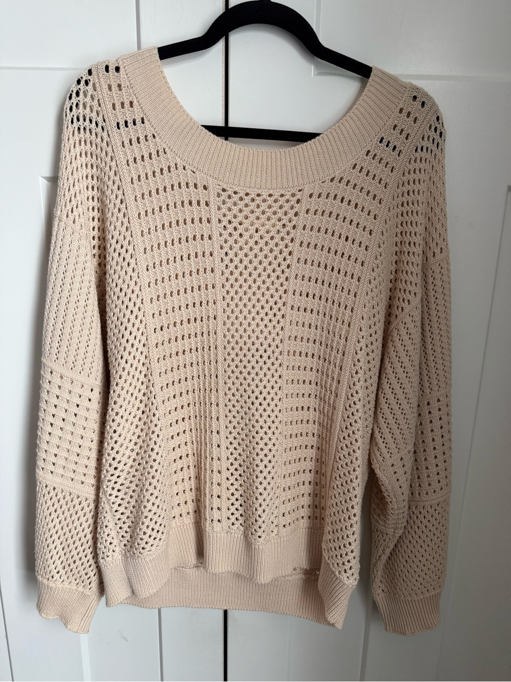 Moth Open-Knit Scoop Neck Sweater in Beige size Small. Like new. Summer sweater.